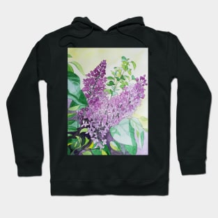 Watercolour lilacs painting Hoodie